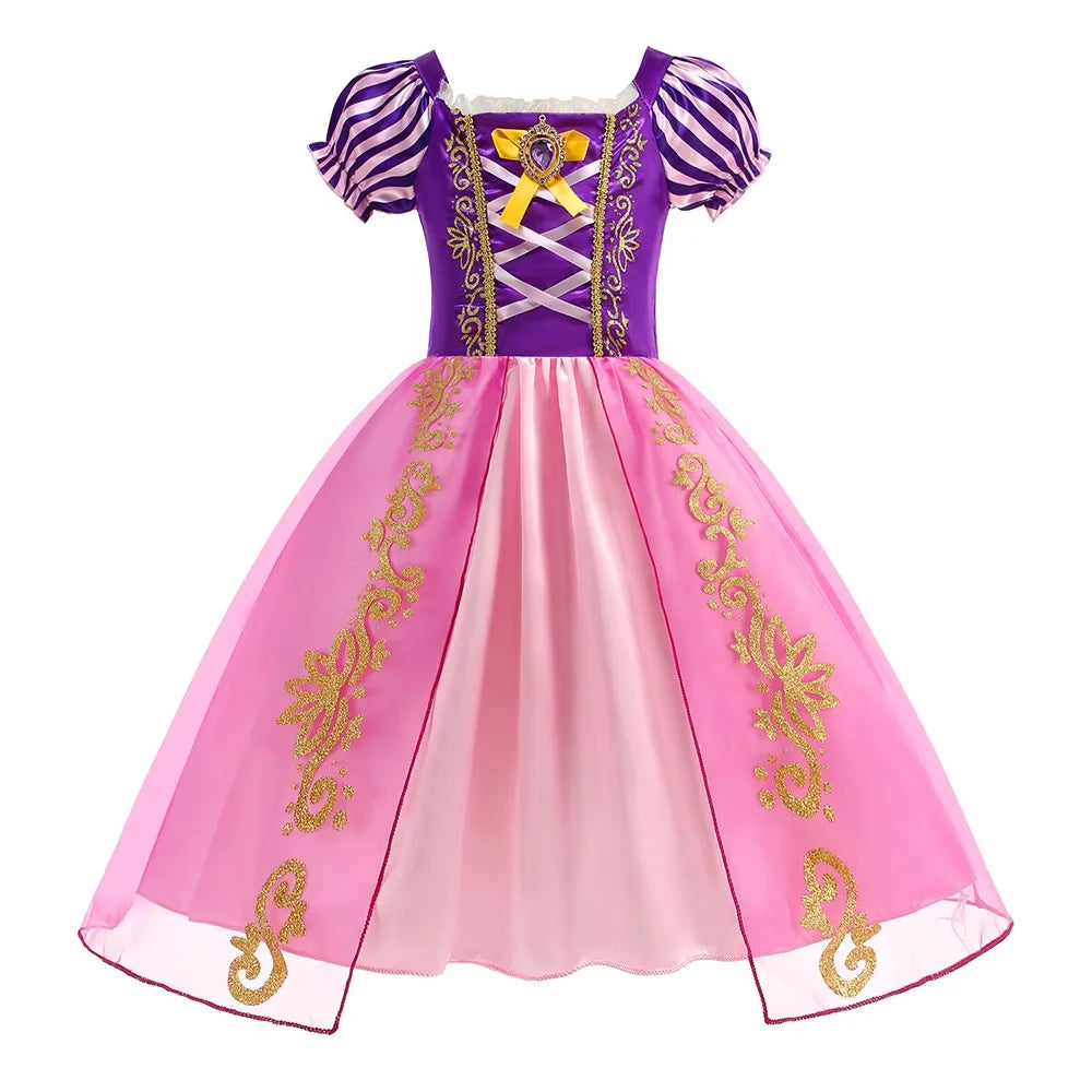 Frozen Anna Princess Dress for Girls - Halloween Cosplay Costume 2026, Snow Queen Outfit for Children Ages 2-10