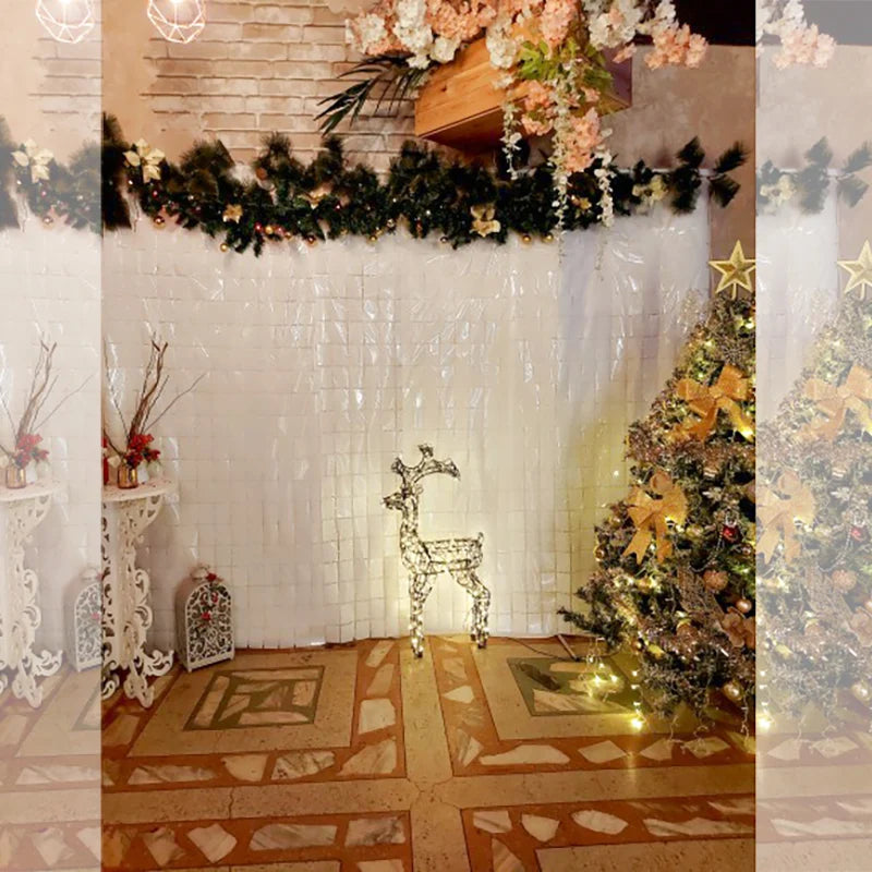 1*2M Mirror Suare Backdrop Foil Curtain Wedding Backdrop Birthday Party Decorations Wall Decor Birthday Photo Zone Mirror Wall