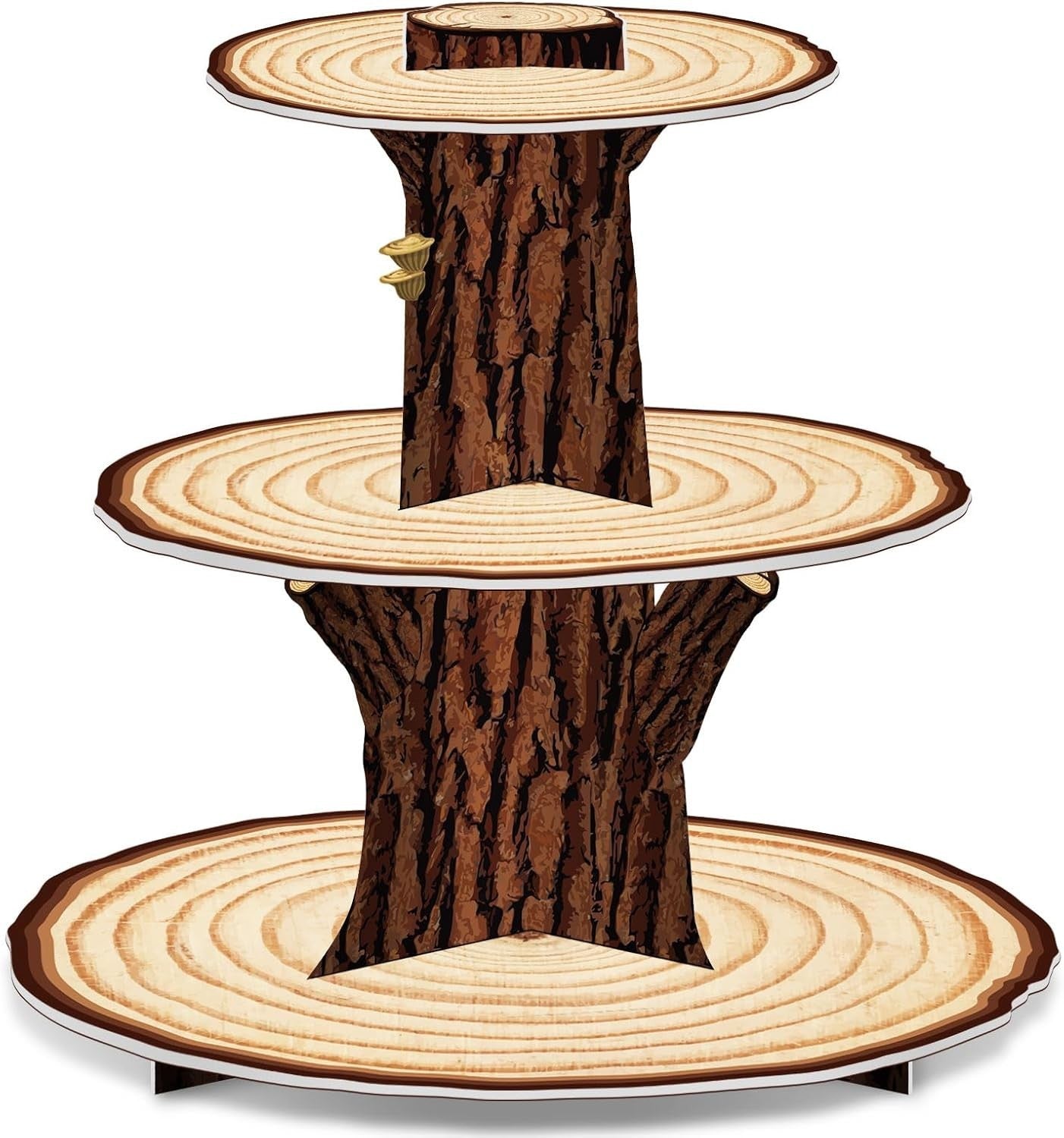 Three-Tier Wooden Cupcake Stand for Western-Themed Parties