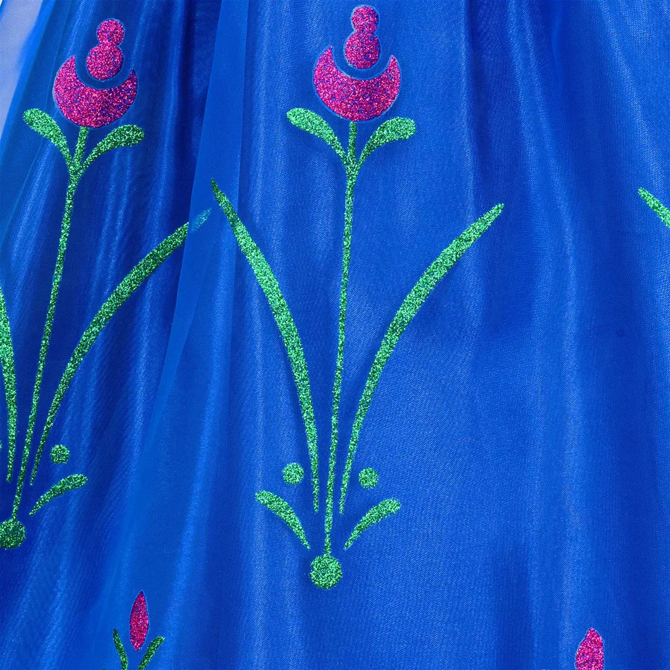 Frozen Anna Princess Dress for Girls - Halloween Cosplay Costume 2026, Snow Queen Outfit for Children Ages 2-10