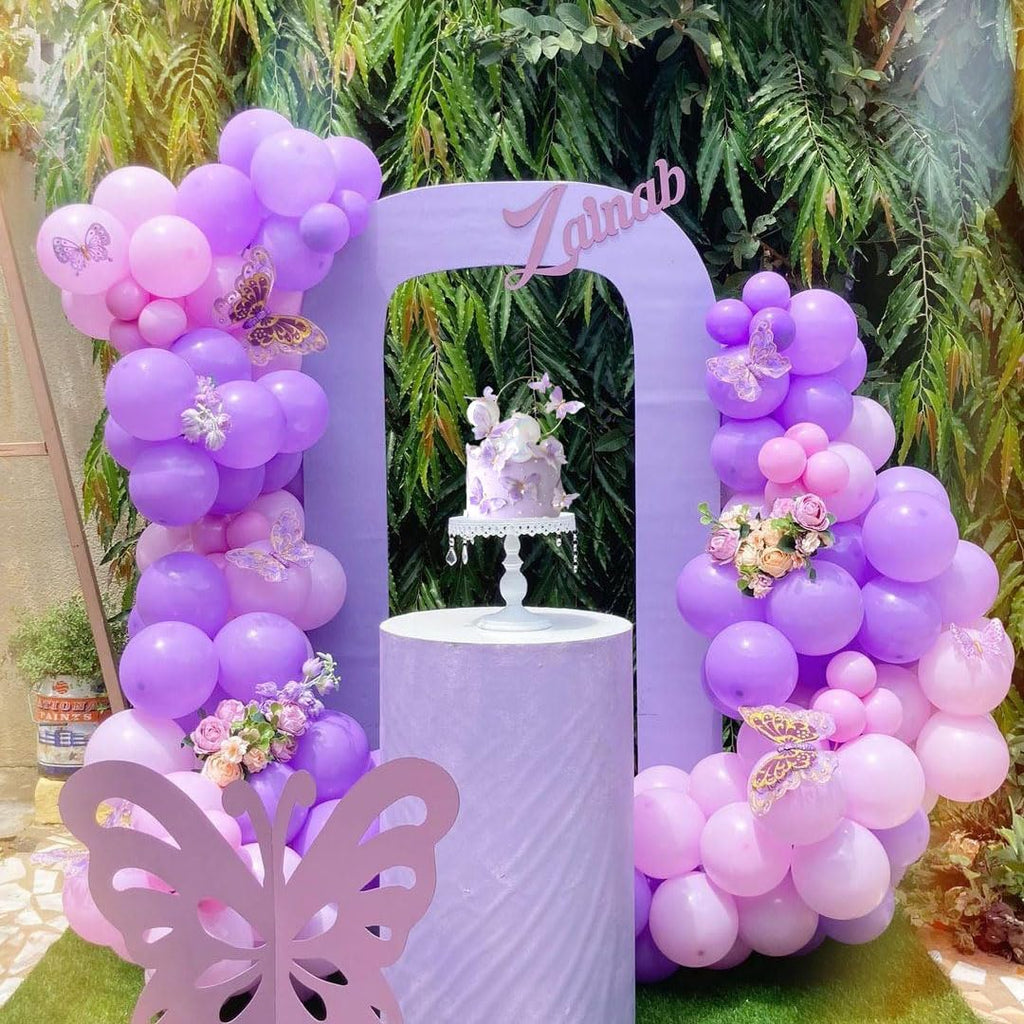 Pink and Purple Party Balloons, 50Pcs 12 Inch Purple Pink Balloons, Metallic Pin
