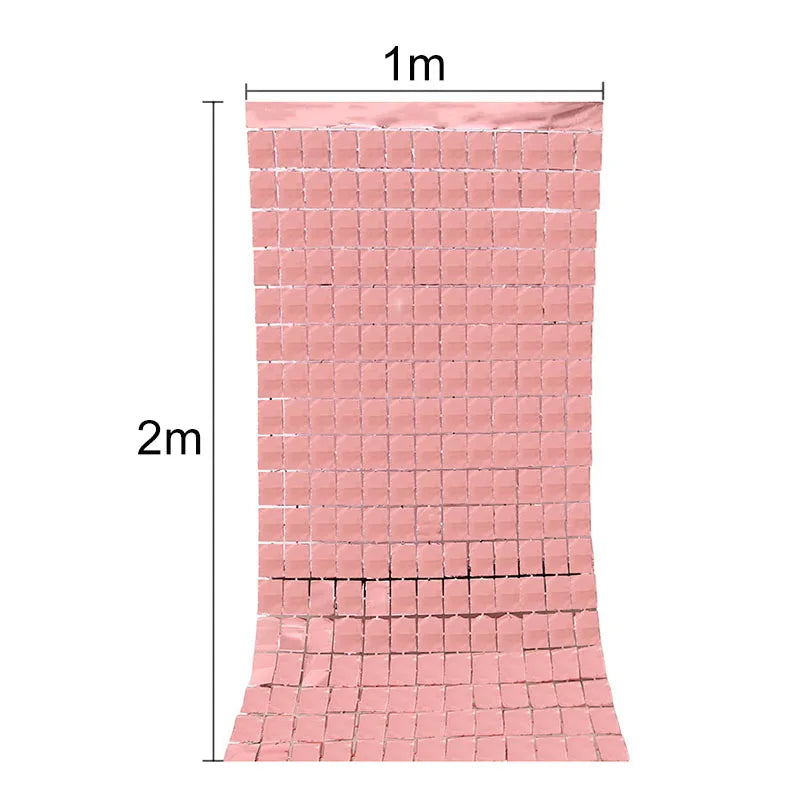 1*2M Mirror Suare Backdrop Foil Curtain Wedding Backdrop Birthday Party Decorations Wall Decor Birthday Photo Zone Mirror Wall