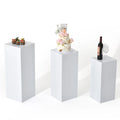 Set of 3 Metal Cake Stands - Elegant White Display Pedestals for Weddings and Sculptural Decor
