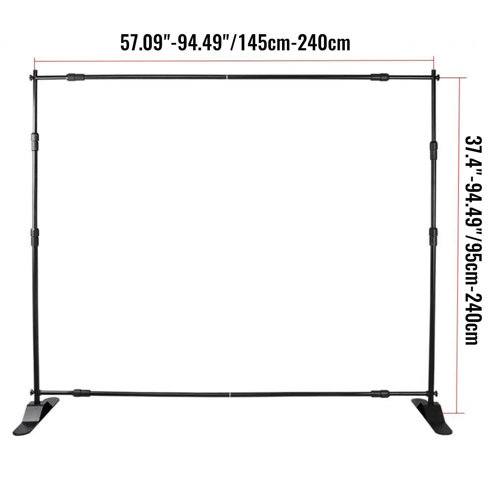 3X2.4M Backdrop Background Stand Adjustable Telescopic Backdrop Banner Stand for Photocall Video Wedding Event Party