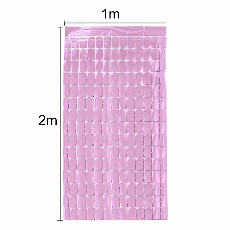 1*2M Mirror Suare Backdrop Foil Curtain Wedding Backdrop Birthday Party Decorations Wall Decor Birthday Photo Zone Mirror Wall