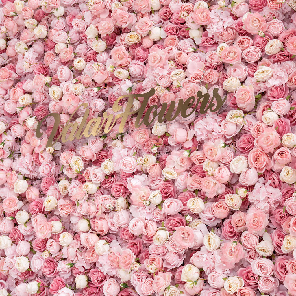 5D Pink Rose Roll-Up Flower Wall Backdrop for Wedding & Party Celebration Decor VF-501