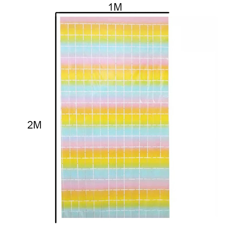 1*2M Mirror Suare Backdrop Foil Curtain Wedding Backdrop Birthday Party Decorations Wall Decor Birthday Photo Zone Mirror Wall