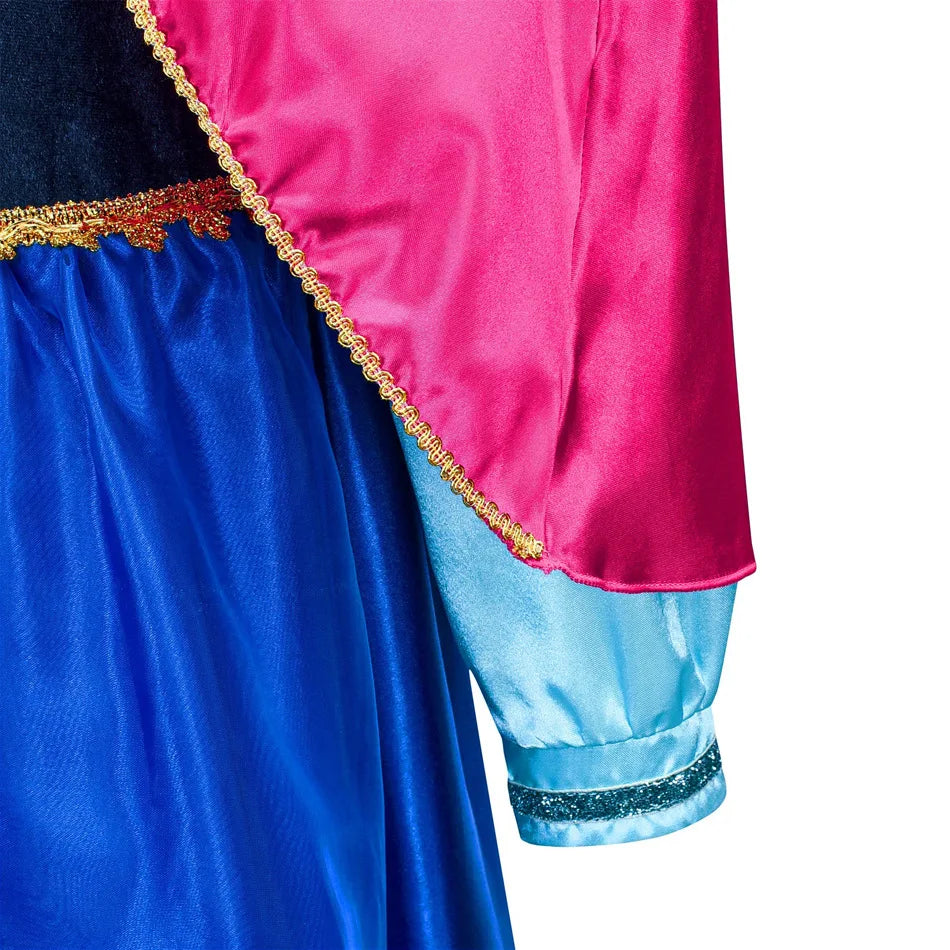 Frozen Anna Princess Dress for Girls - Halloween Cosplay Costume 2026, Snow Queen Outfit for Children Ages 2-10