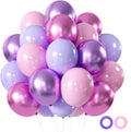Pink and Purple Party Balloons, 50Pcs 12 Inch Purple Pink Balloons, Metallic Pin