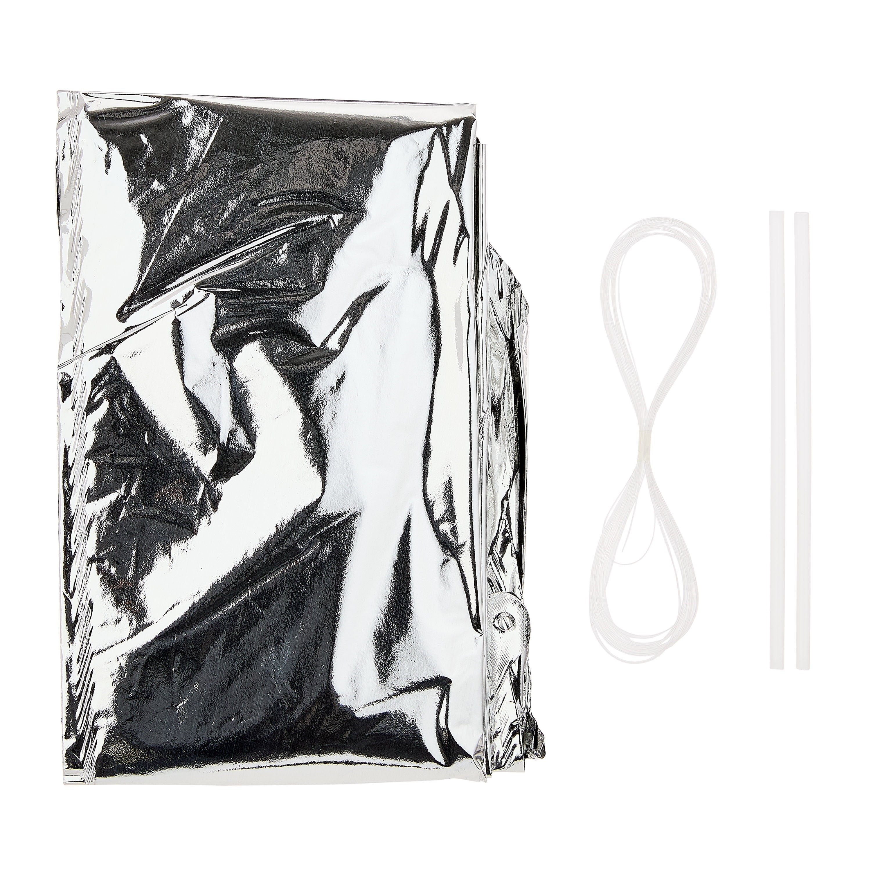 Silver Happy Birthday Air-Filled Balloon Banner, 16 Pieces, by