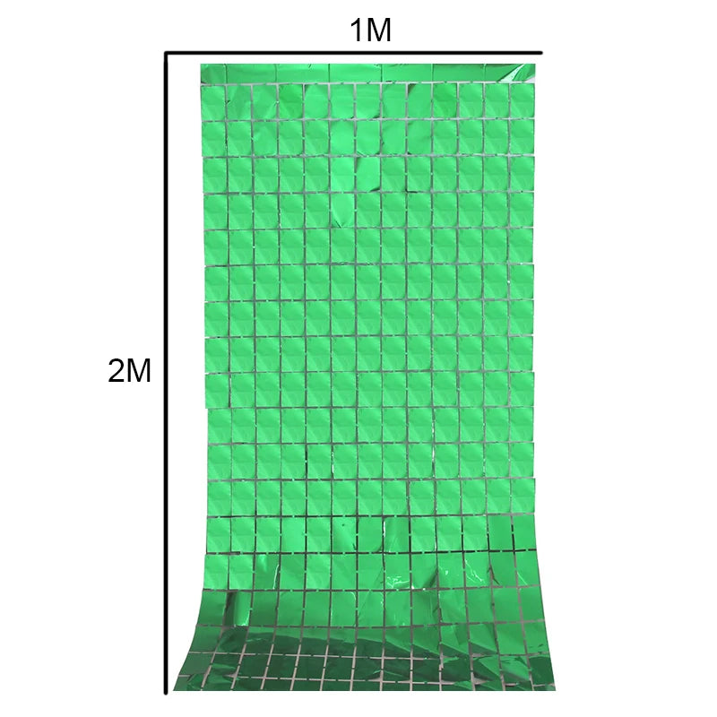 1*2M Mirror Suare Backdrop Foil Curtain Wedding Backdrop Birthday Party Decorations Wall Decor Birthday Photo Zone Mirror Wall
