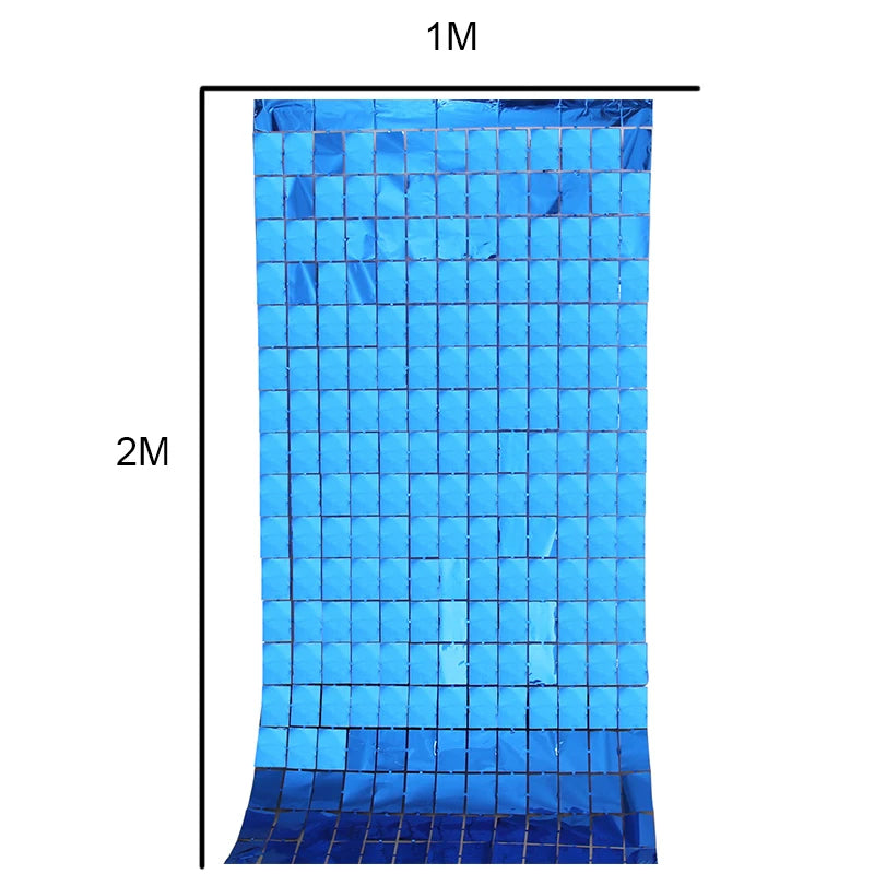 1*2M Mirror Suare Backdrop Foil Curtain Wedding Backdrop Birthday Party Decorations Wall Decor Birthday Photo Zone Mirror Wall