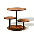 4-Tier Wood Cake Stand for 50 Cupcakes, 360° Rotatable round Cake Stand with Tiered Tray for Wedding Birthday Tea Party