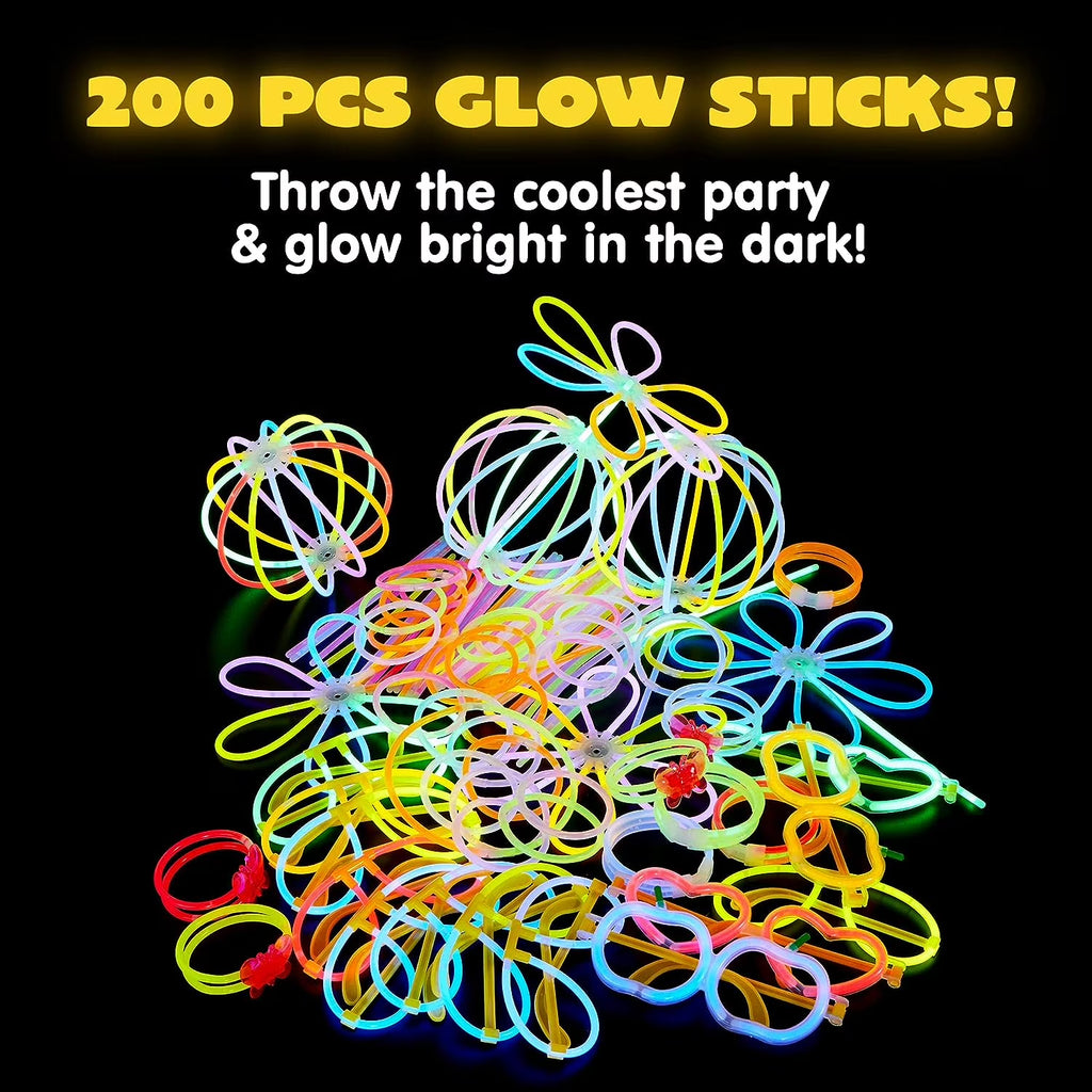 Glow Sticks Party Favors, 200 Pcs