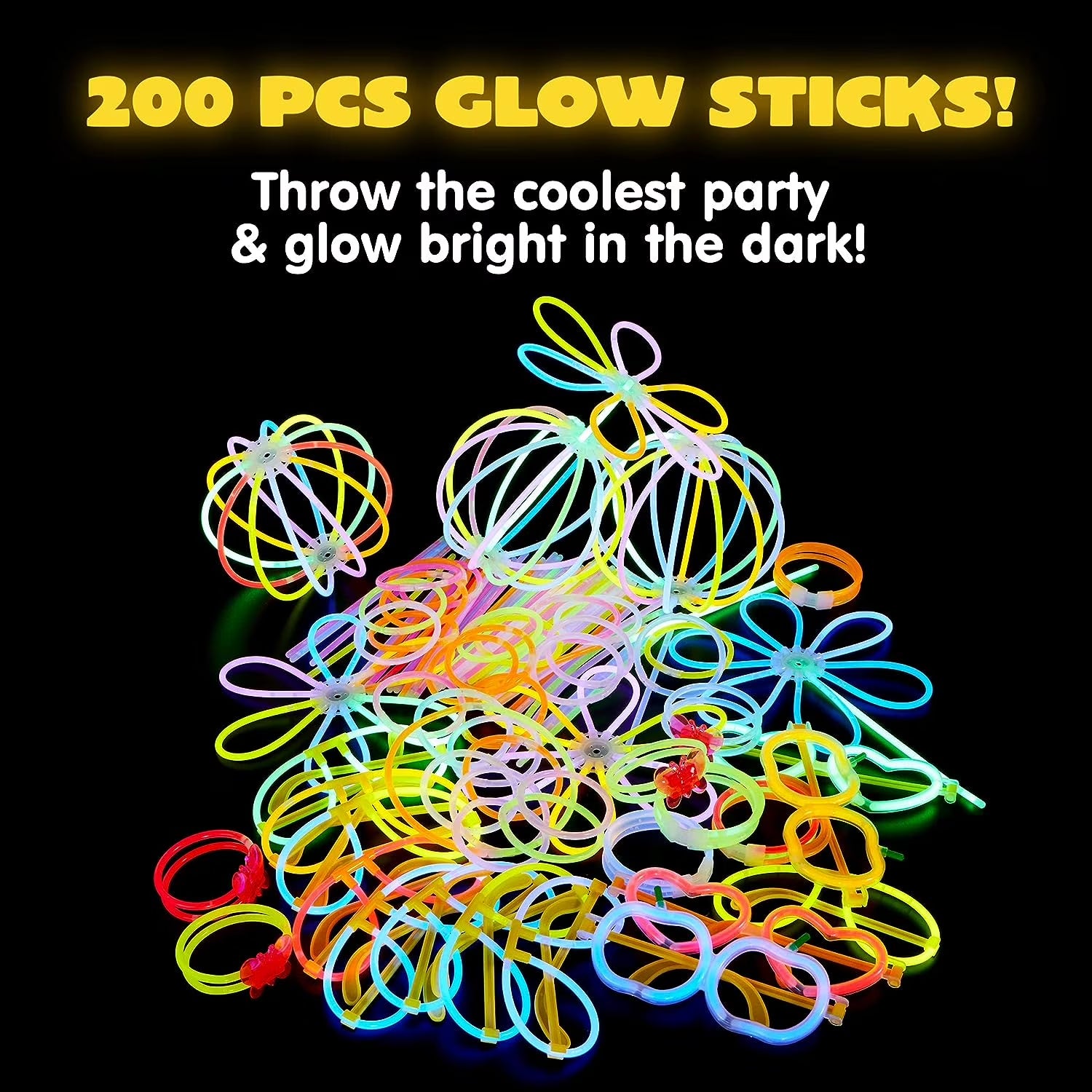 Glow Sticks Party Favors, 200 Pcs