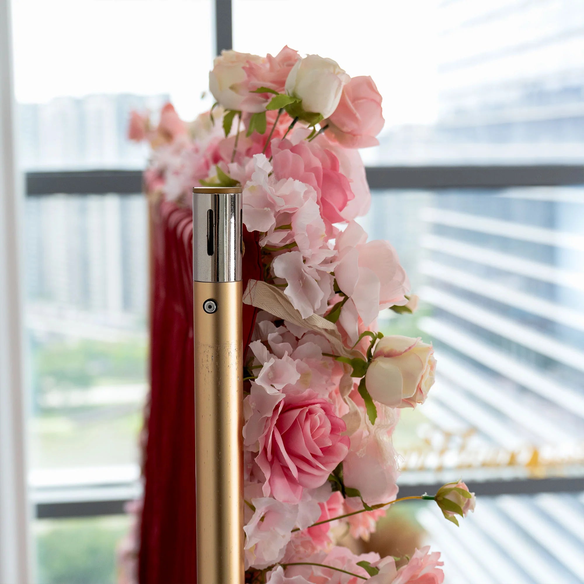 5D Pink Rose Roll-Up Flower Wall Backdrop for Wedding & Party Celebration Decor VF-501