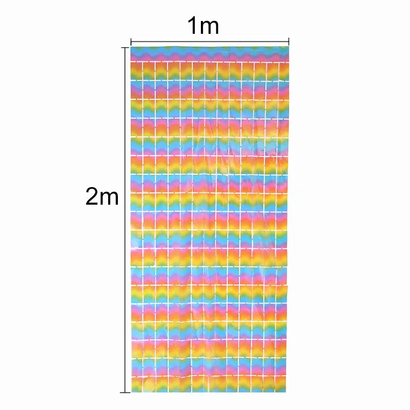 1*2M Mirror Suare Backdrop Foil Curtain Wedding Backdrop Birthday Party Decorations Wall Decor Birthday Photo Zone Mirror Wall