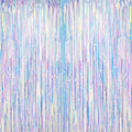 , Neon Iridescent Streamers | Iridescent Party Decorations | Mermaid, Unicorn, Birthday Decorations | Fringe Backdrop for Anniversary Engagement Bachelorette Party Decoration