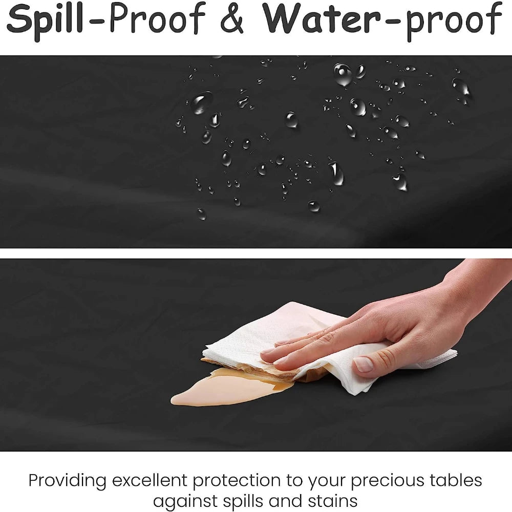 54 x 108 Inch Black Disposable Plastic Tablecloths - Rectangular Solid Color Smooth Covers for Events and Celebrations