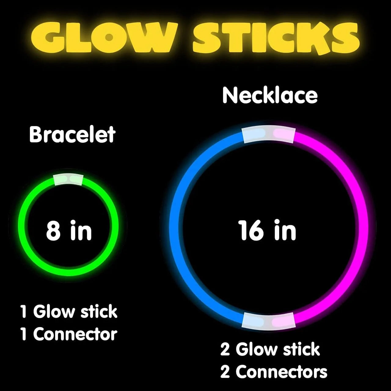 Glow Sticks Party Favors, 200 Pcs