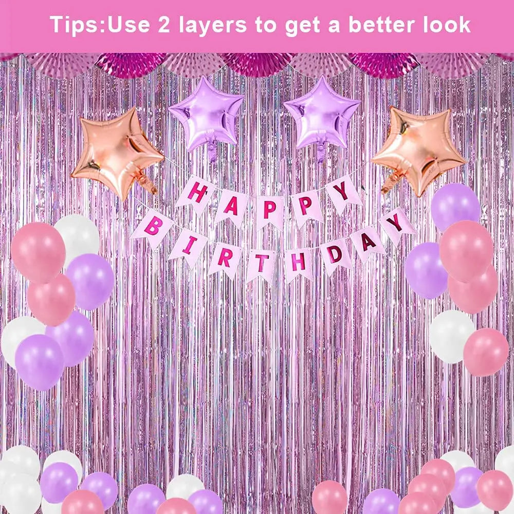 Tinsel Blue Pink Foil Curtain 1X3M Party Background Gold Beige Green Foil Fringe Curtain 1M 2M Backdrop
