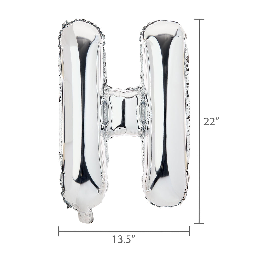 Silver Happy Birthday Air-Filled Balloon Banner, 16 Pieces, by