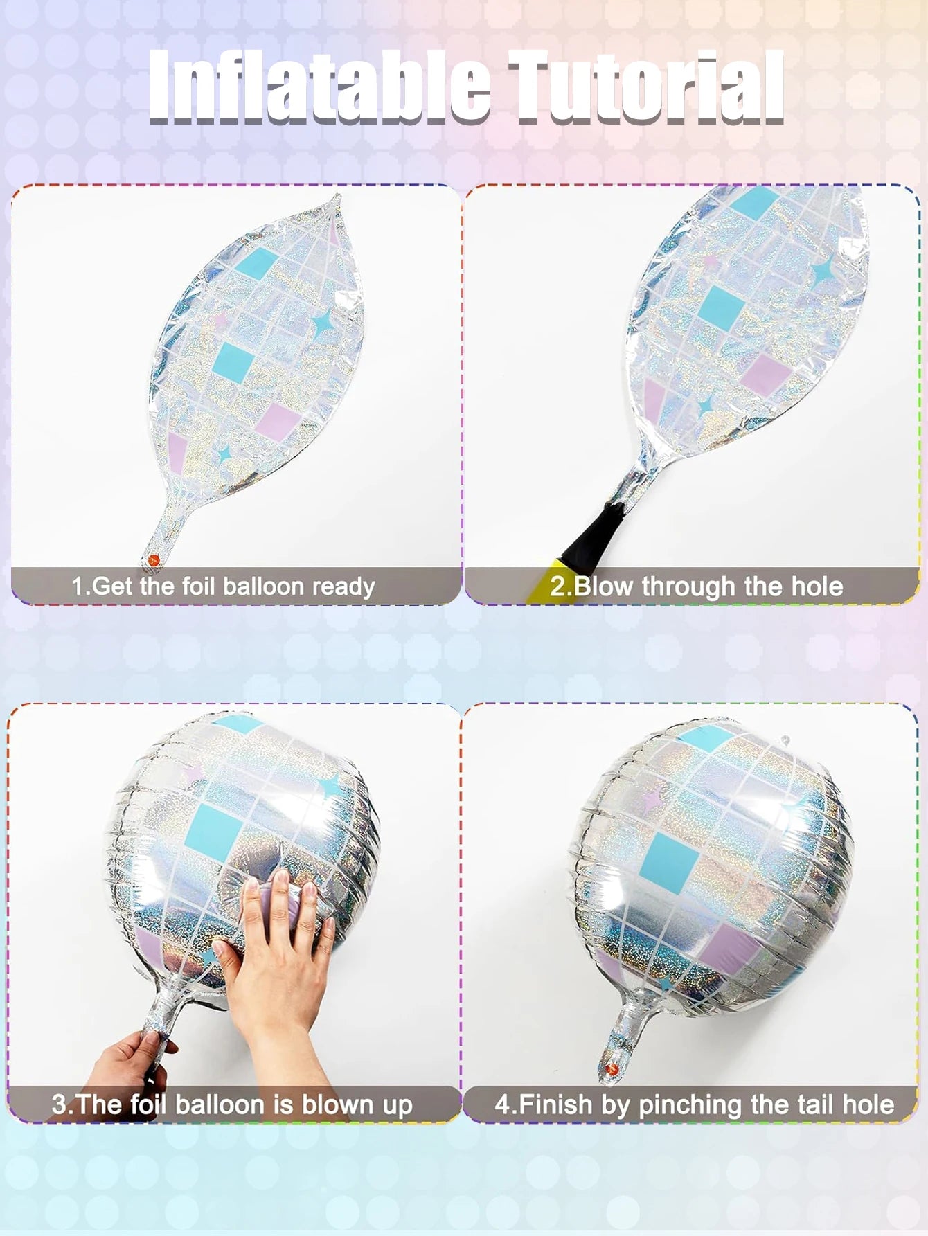 24Pcs Pop Music Guitar Party Balloon Set, Microphone & Purple Guitar & Disco 4D Ball & Black Musical Note & Star Balloon