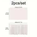 Disposable Rectangular Tablecloth Set with Long Skirting - 2 Pieces Solid Color Paper Covers for Events