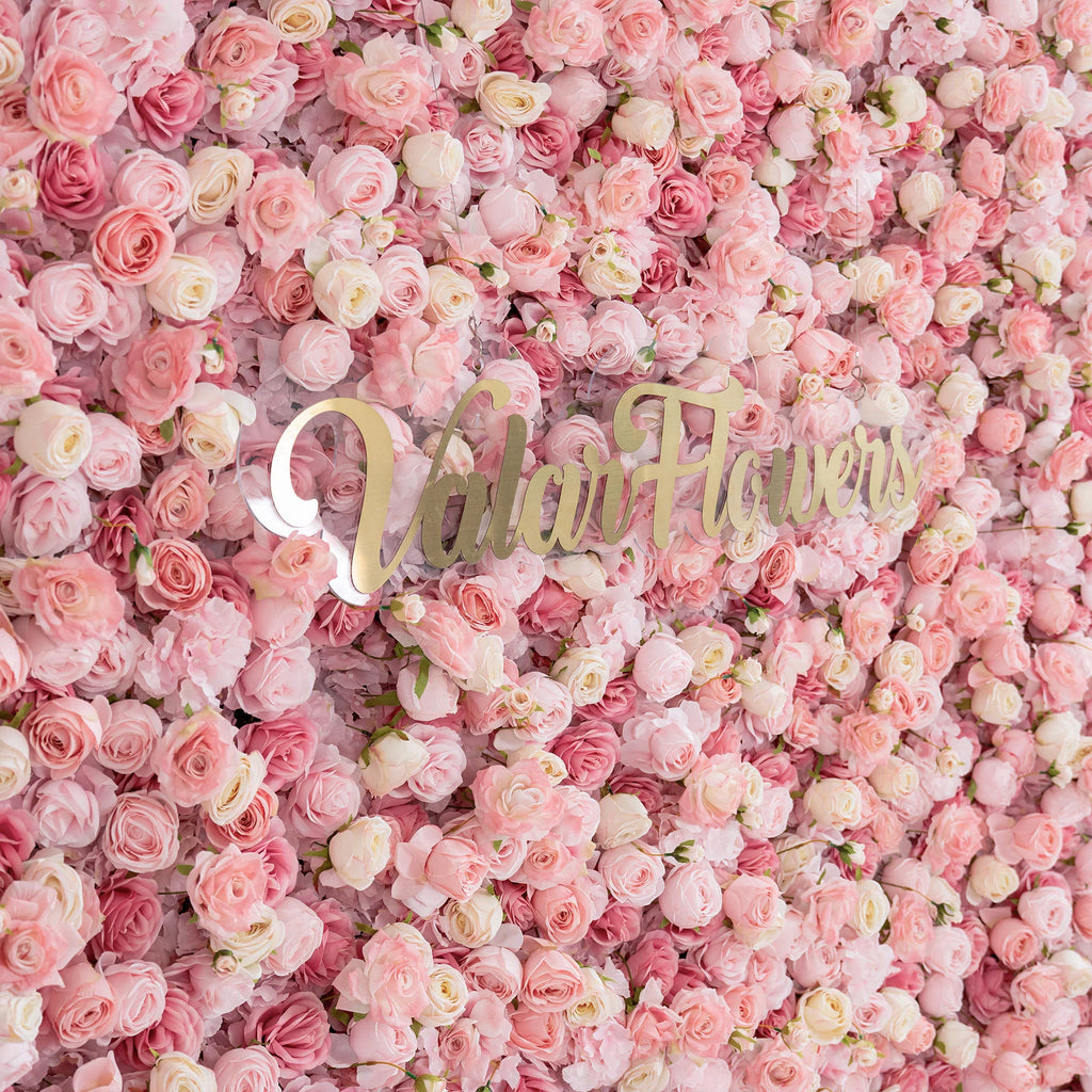 5D Pink Rose Roll-Up Flower Wall Backdrop for Wedding & Party Celebration Decor VF-501