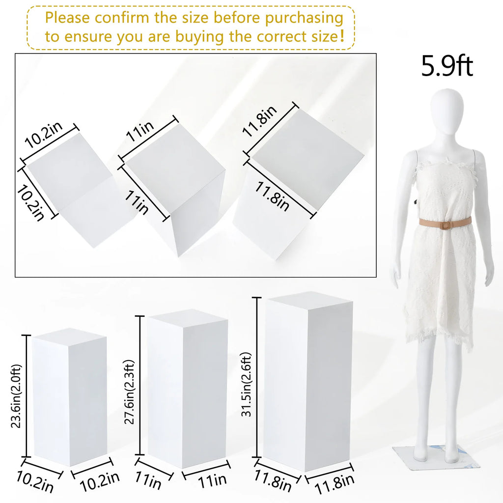 Set of 3 Metal Cake Stands - Elegant White Display Pedestals for Weddings and Sculptural Decor