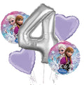 34", 18", 19" Frozen Themed Birthday Party Foil Balloons, Multicolored, Pack of 5
