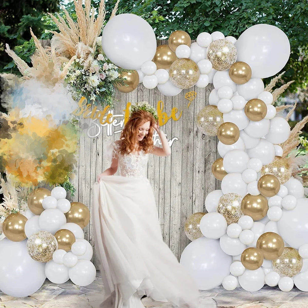 Bride Balloons White Gold for Bridal Shower Decorations, Bride to Be Decor with Ring Balloon Party Decorations Whire Silver Gold Bridal Shower Bride to Be Balloons